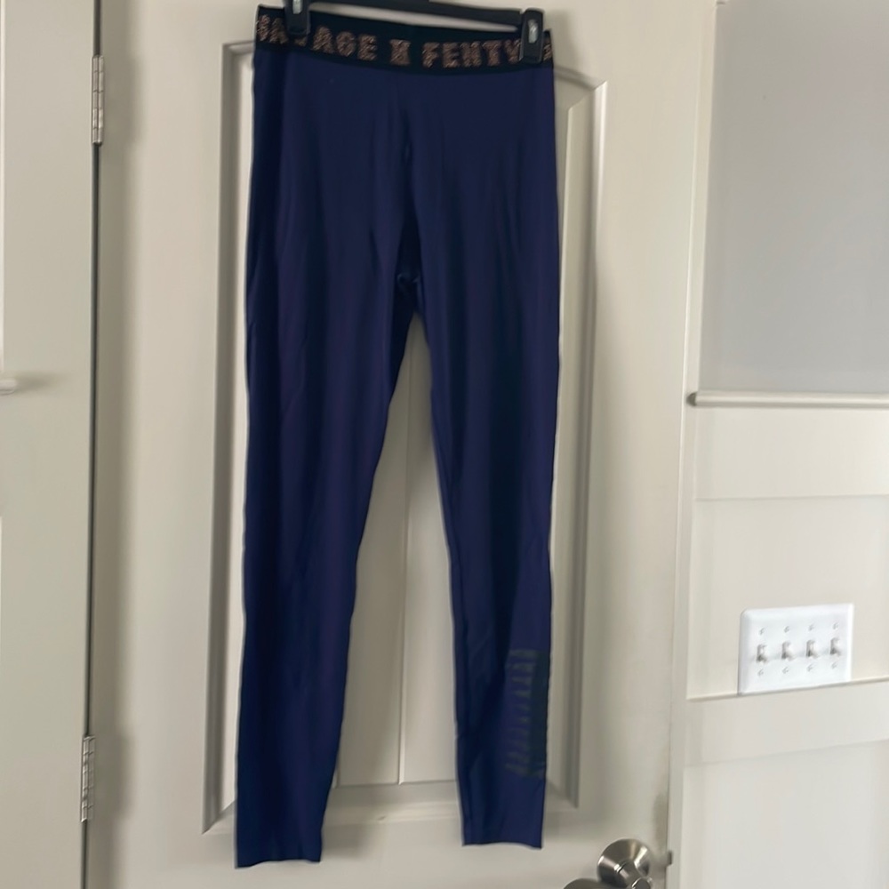 Savage X Fenty navy blue leggings. Size M